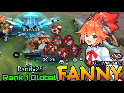 SAVAGE + 29 Kills! Super Aggressive Fanny 93% Win Rate S27 -Top 1 Global Fanny by Randy25 - MLBB