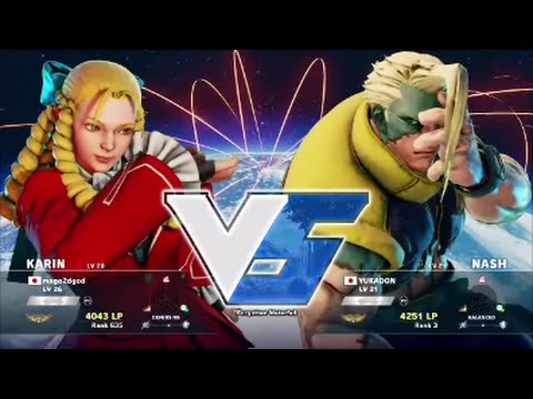 STREET FIGHTER V : MCZ Mago ( Karin ) VS YUKADON ( Nash ) Battle Lounge Fights