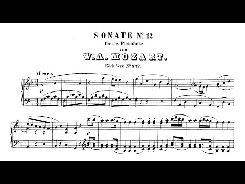 Mozart - Piano Sonata No. 12 in F Major, KV332 (Audio+Sheet) [Gieseking]
