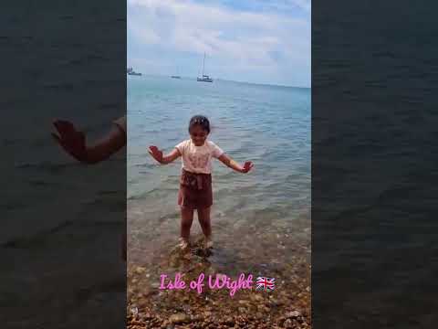 Eva & the pebbly beach ⛱️  #isleofwight #childhood #beachtime