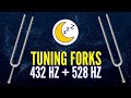 9 HOURS 432 Hz + 528 Hz Tuning Forks Reiki Music Sleep Aid 😴
