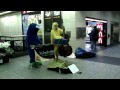 Cookie Monster And Chicken Guy In NY Penn Station