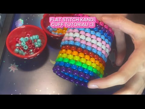 So machen Sie eine Kandi-Manschette mit Flachstich!! (Kandi-Tutorial für Anfänger) ✨