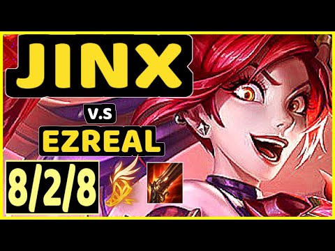 GANKZERO (JINX) vs EZREAL - 8/2/8 KDA BOTTOM ADC GAMEPLAY - KR Ranked GRANDMASTER