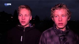 preview picture of video 'Magneetvissers halen mortiergranaat uit Bornse Beek bij Borne'