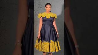 Stunning African Ankara Gown Dress Embroidery with gold ornaments #zamakalefashion #ankaramaxdress
