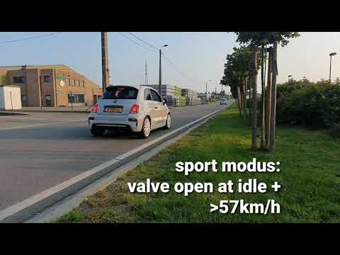 Abarth 595 Akrapovic exhaust mode comparison: acceleration sound in normal/sport/unplugged