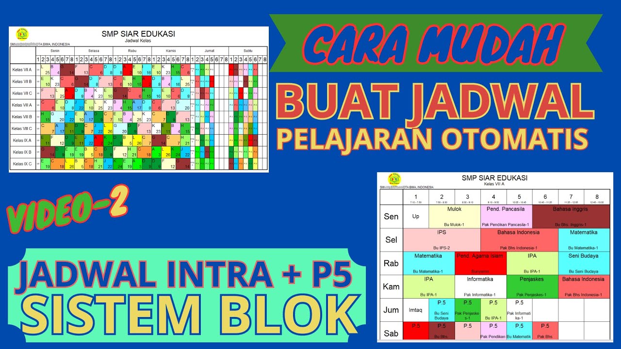 CARA MUDAH BUAT JADWAL INTRA + P5 SMP SISTEM BLOK