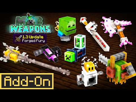 I Tested Every Mob Weapon in the Mob Weapons v1.3 Add-On for Minecraft Bedrock