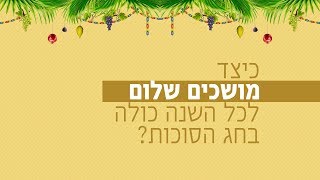 כיצד מושכים שלום לכל השנה כולה? 🕊😌 רגע של אור לחג הסוכות עם הרב ישראל אברג'ל
