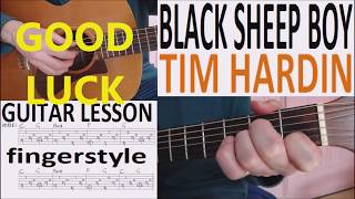 BLACK SHEEP BOY - TIM HARDIN fingerstyle GUITAR LESSON