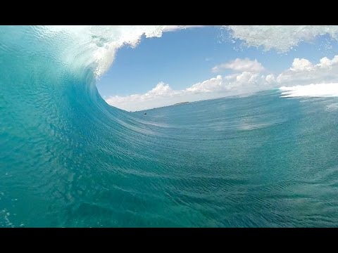 Alex Gray and his $20,000 GoPro​ wave at Cloudbreak