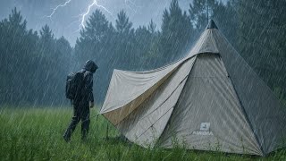 5 Days in THUNDERSTORM‼️5 Days in Heavy Rain with Thunderstorm Camping‼️ASMR