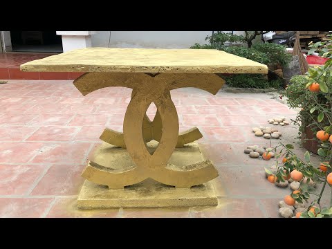 The idea of ​​making a coffee table from cement