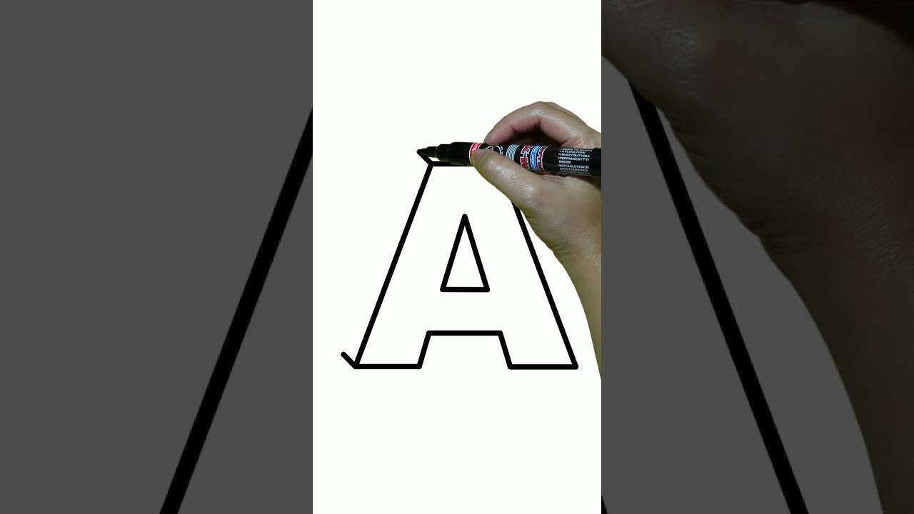 HOW TO DRAW 3D Letter A
