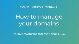 How to Manage Your Domains