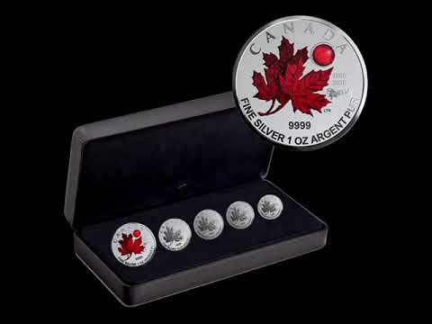 Pure Silver 5-Coin Maple Leaf Fractional Set - O Canada - Mintage: 3,000 (2020)