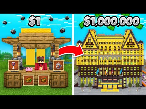 Turning $1 RESTAURANT into $1,000,000 Restaurant in MINECRAFT..!