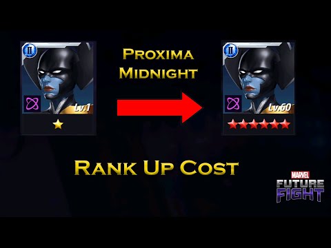 Proxima Midnight Rank Up Cost And Other Cost Information For Beginners - F 2 P - Marvel Future Fight