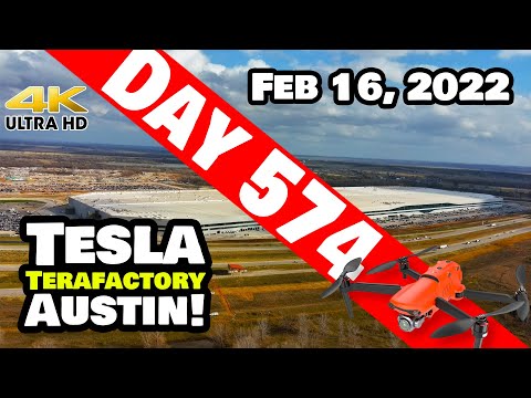 CRANES ARE GONE AT GIGA TEXAS! - Tesla Gigafactory Austin 4K  Day 574 - 2/16/22 - Tesla Terafactory