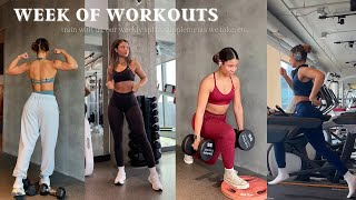 WEEK OF WORKOUTS | train with us, our workout split, upper + lower body workouts, etc.