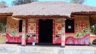 Huts in Srijani Shilpagram near Shantiniketan