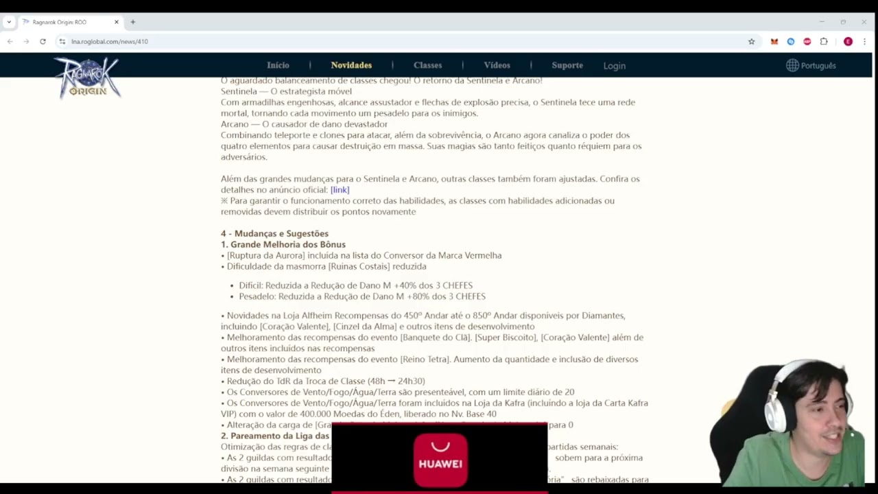 Notas do Patch  05 de junho 2025! Rework Do Warlock e Ranger #huawei  #appgallery #ragnarokorigin