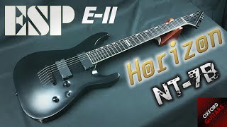 Video thumbnail for ESP E-II Horizon NT-7B 2016 Black Satin EMG 81-7 707 Neck Through 7 string guitar close up video by Oxford Guitars