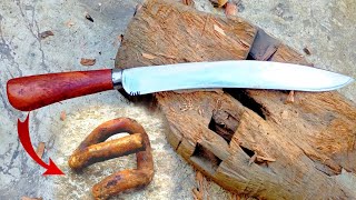 Download lagu Making a Knife From An Old  Rusted Railroad Clips ( part-2) mp3