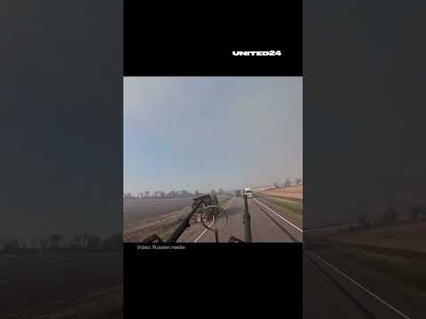 Russian Mobile Air Defense Team Couldn't Shoot Down Ukrainian Strike UAV #warinukraine