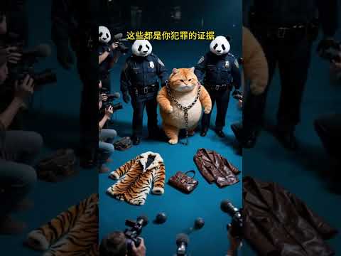 Fat Orange Cat was arrested and sent to jail #cat #aicat #fatcat #orangecat #cat2025 #animals