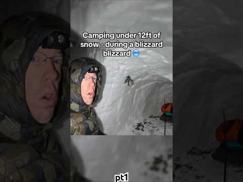 Camping Under 12 feet of snow during a blizzard #outdoorboys #camping #Shelter #camping  #viral￼￼