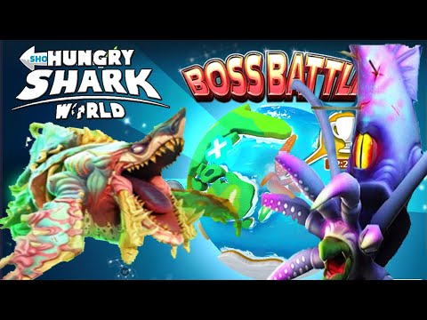 Hungry Shark World - ALPHA ZOMBIE SHARK VS COLOSSAL SQUID BOSS
