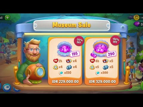 @Fishdom Buy 195 Diamonds on Museum Sale. Got Bonuses. Played Level 5565