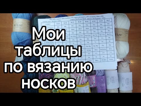 Мои таблицы по вязанию носков #носки #носочнаяпряжа