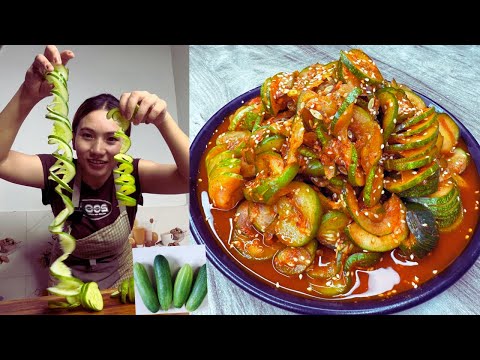 Korean Trending Cucumber Salad|Spiral Asian Cucumber Salad