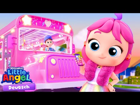 Die Räder am Sommer-Partybus 🚍☀️ Kinderlied mit Little Angel auf Deutsch 🎶Sommerlieder für Kinder