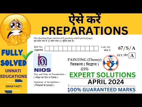 Nios painting 225 april 2024 solved paper, 10th