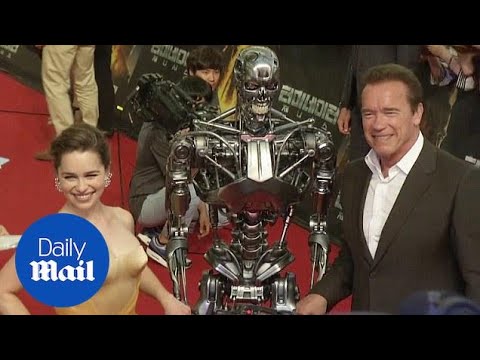 Schwarzenegger and Emilia Clarke at Terminator Premiere - Daily Mail