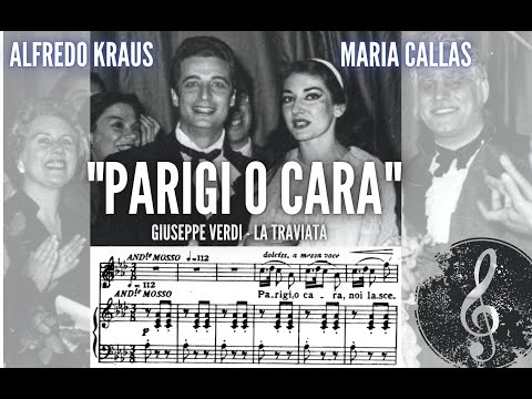 "Parigi o cara" La Traviata - Maria Callas and Alfredo Kraus (live in 1958) with score! HD 1080p