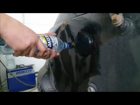 Удаление вмятин при помощи пластиковой бутылки