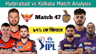 Kolkata Knight Riders vs Sunrisers Hyderabad match prediction, SRH vs KKR 47th match prediction, IPL