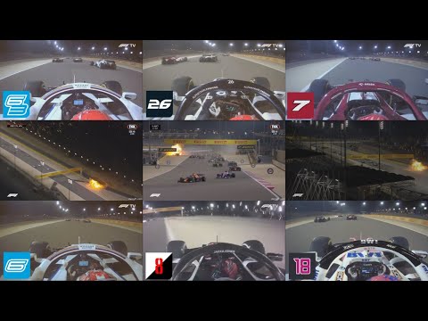 Romain Grosjean's Terrifying Crash (Multiple Angles) | F1 Bahrain2020