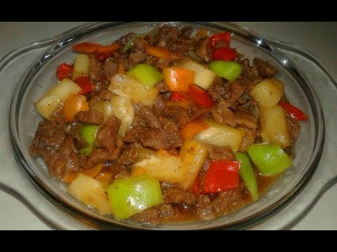 🍒BEEF with PINEAPPLE AND COLORED BELL PEPPERS