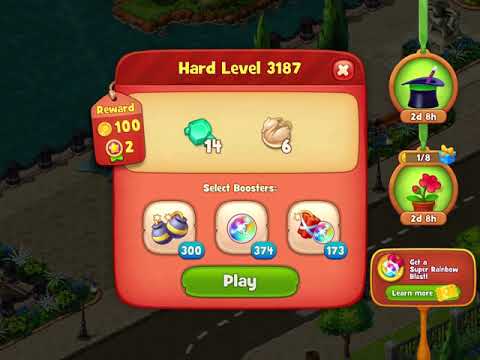 Gardenscapes Level 3187 With No Boosters - Hard Level - Investigation In The Park