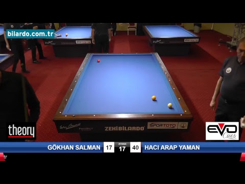 GÖKHAN SALMAN & HACI ARAP YAMAN Bilardo Maçı - 2018 ERKEKLER 1.ETAP-Son 16