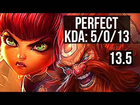 ANNIE vs GRAGAS (MID) | 5/0/13, 600+ games | KR Grandmaster | 13.5