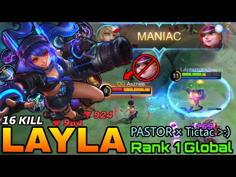 16 Kills Almost Got SAVAGE Layla Classic Malefic Gunner! - Top 1 Global Layla by PASTOR × Tictac :)
