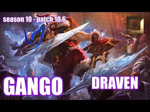 【韓国サーバー/GM】CGA GANGO ドレイヴン(Draven) VS エズリアル(Ezreal) BOT - Patch10.6 KR Ranked【LoL】