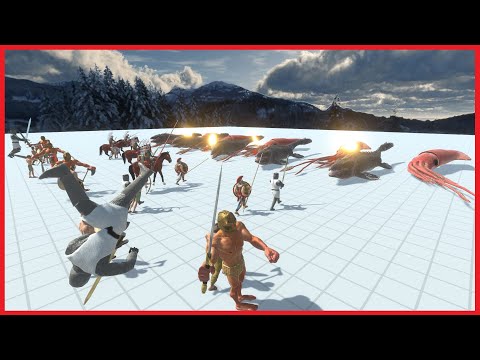 5x (MOSASAURUS & COLLOSAL SQUID) VS 4x FACTIONS - ANIMAL REVOLT BATTLE SIMULATOR